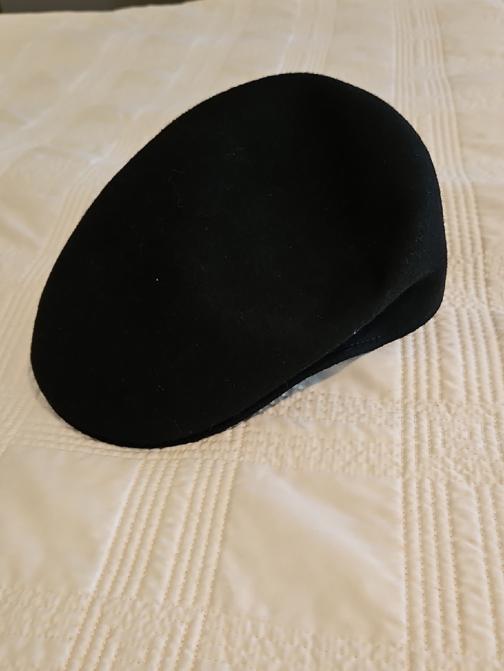 Classic Black Men's Wool Flat Cap